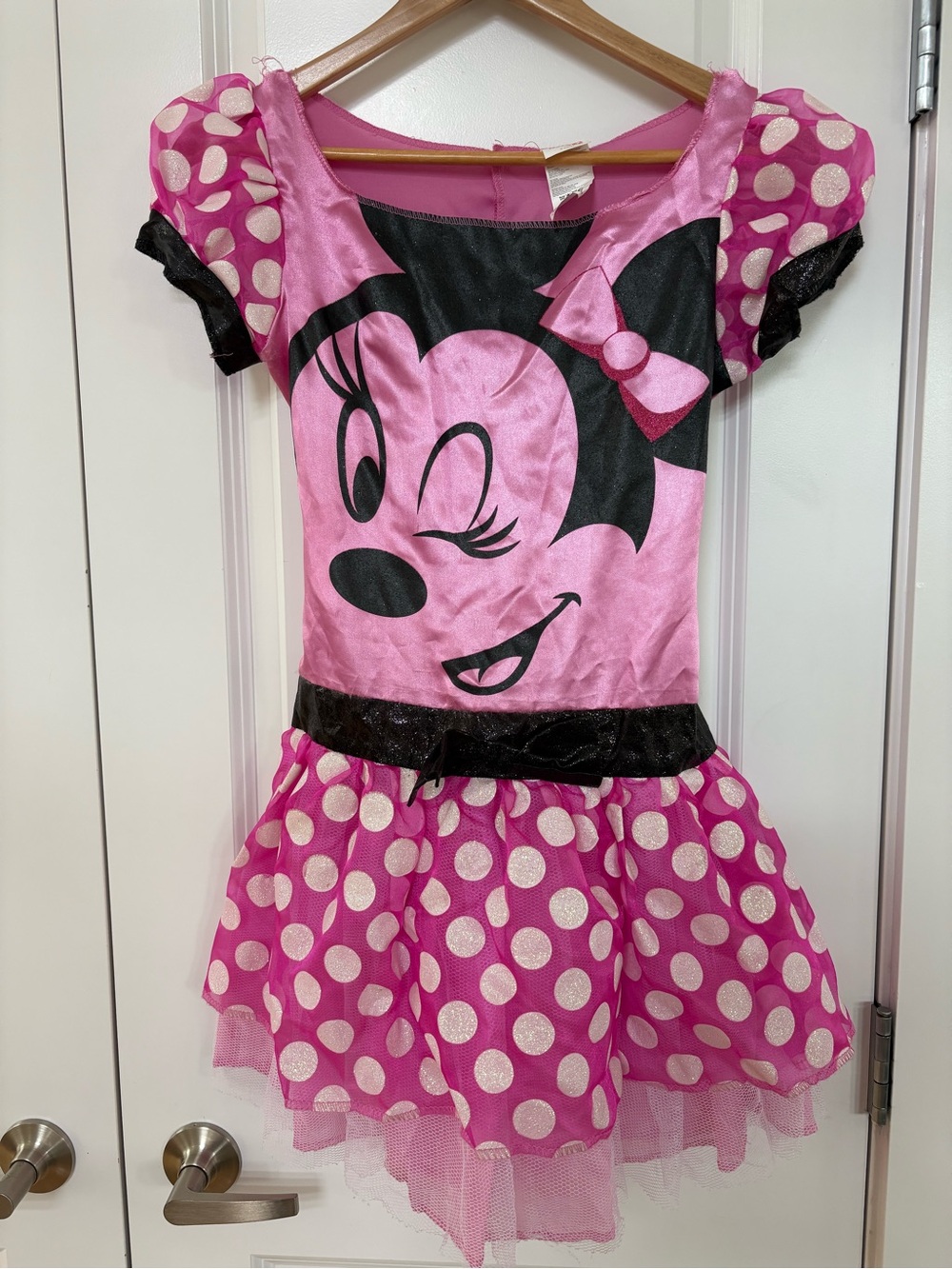 Pink Minnie Mouse Disney Kids Costume Dress Large Polka Dot